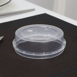 Соусник одноразовый «Круглый», 125 мл, пластик, d=9.3 см, с контрольным замком, прозрачный