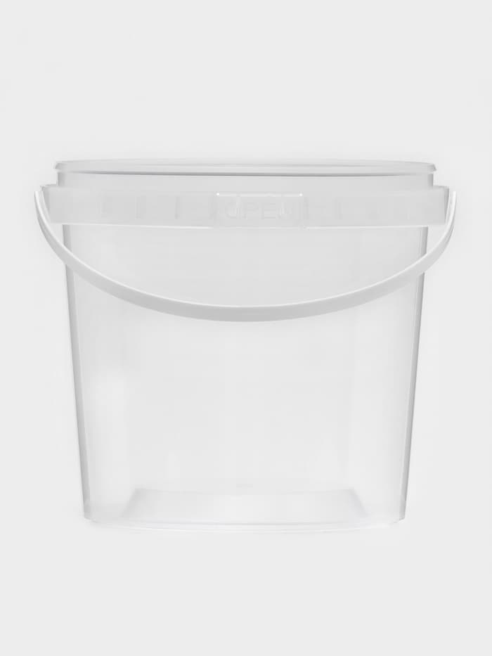 Ведро с ручкой одноразовое, пластик, 1 л, пищевое, прозрачное