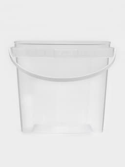 Ведро с ручкой одноразовое, пластик, 1 л, пищевое, прозрачное