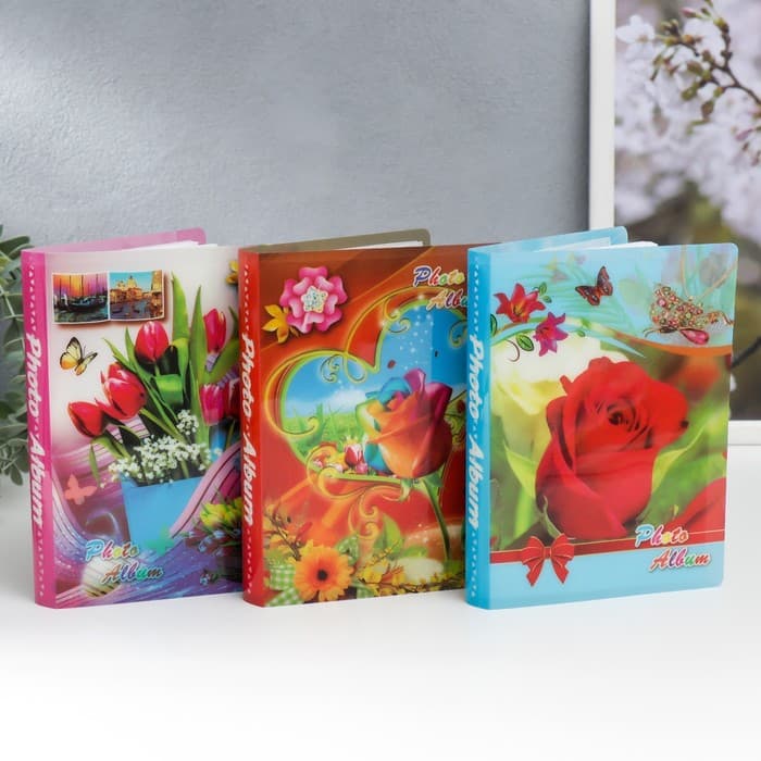 Фотоальбом на 36 фото 10×15 см «Розы», 16.5×12×2 см, МИКС