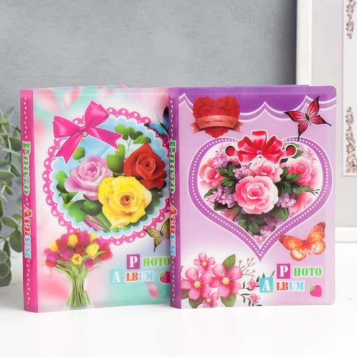 Фотоальбом на 36 фото 10×15 см «Розы», 16.5×12×2 см, МИКС