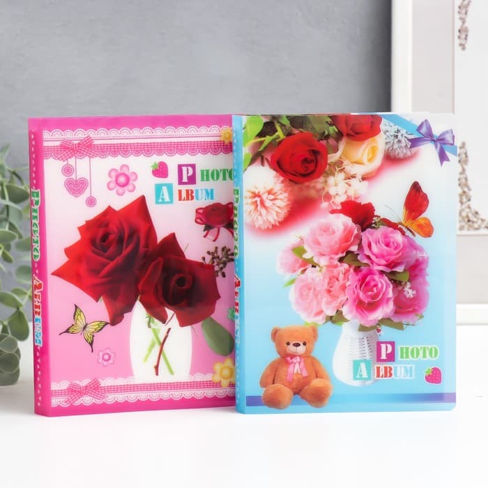 Фотоальбом на 36 фото 10×15 см «Розы», 16.5×12×2 см, МИКС