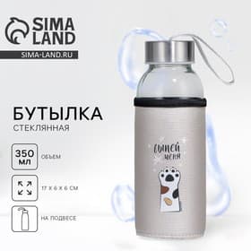 Бутылка для воды стеклянная в чехле «Выпей меня», 350 мл