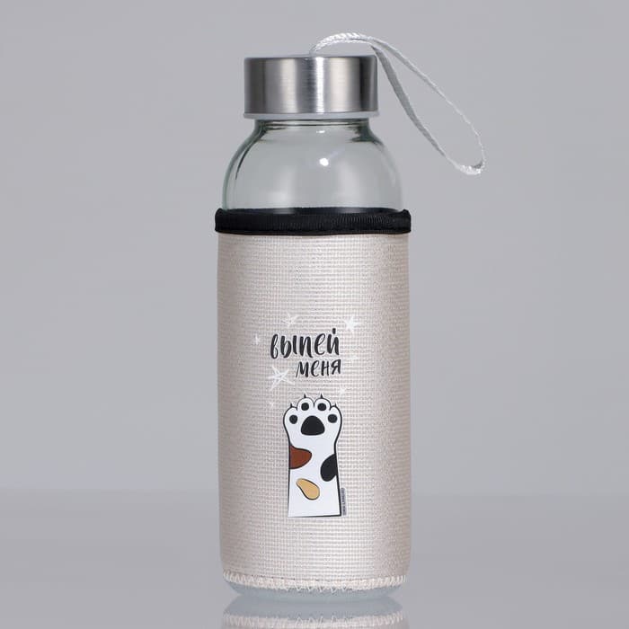 Бутылка для воды пластиковая в чехле «Выпей меня», 350 мл