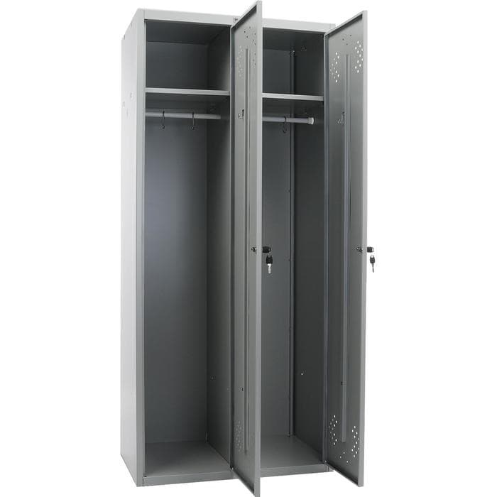Шкаф для раздевалок Стандарт LS – 21 – 80, 800×500×1830 мм, цвет серый