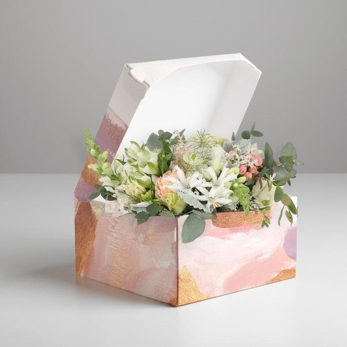 Коробка подарочная складная, упаковка, «Акварель», 17 х 9 х 17 см