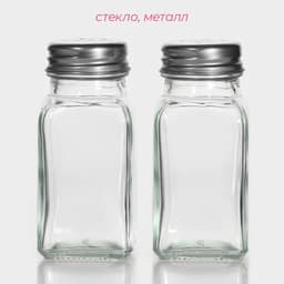 Набор для специй Доляна «Стандарт», 2 предмета: солонка, перечница 100 мл, стекло