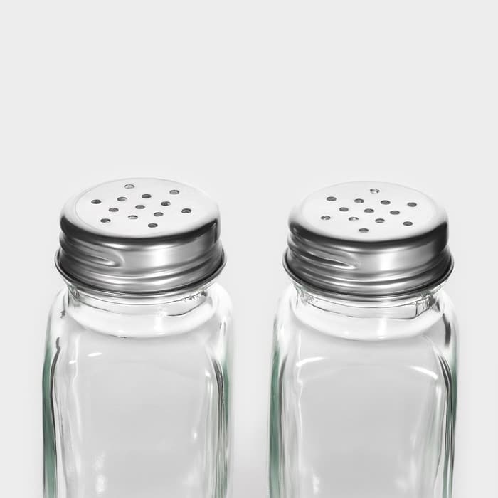 Набор для специй Доляна «Стандарт», 2 предмета: солонка, перечница 100 мл, стекло