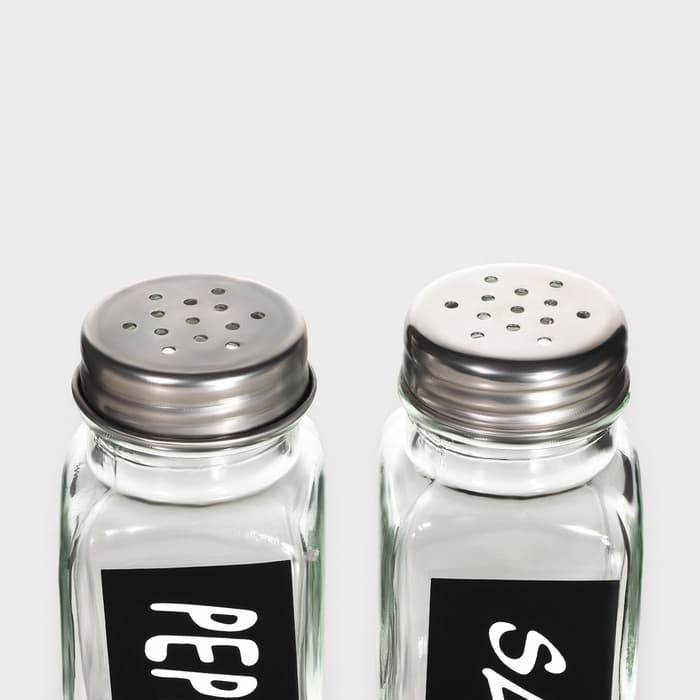 Набор для специй Доляна «Стиль», 2 предмета: солонка 50 мл, перечница 50 мл, h=7 см, стекло