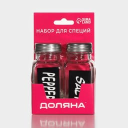 Набор для специй Доляна «Стиль», 2 предмета: солонка 50 мл, перечница 50 мл, h=7 см, стекло