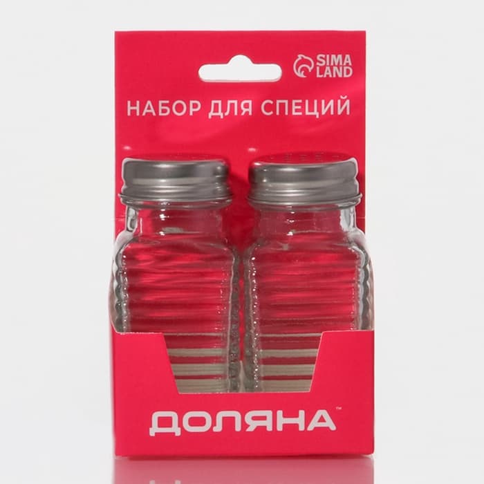 Набор для специй Доляна «Кафе», 2 предмета: солонка, перечница 100 мл, стекло