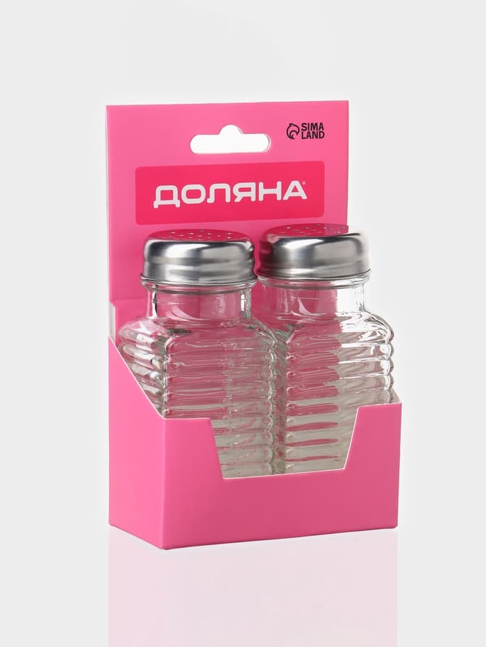 Набор для специй Доляна «Кафе», 2 предмета: солонка, перечница 100 мл, стекло