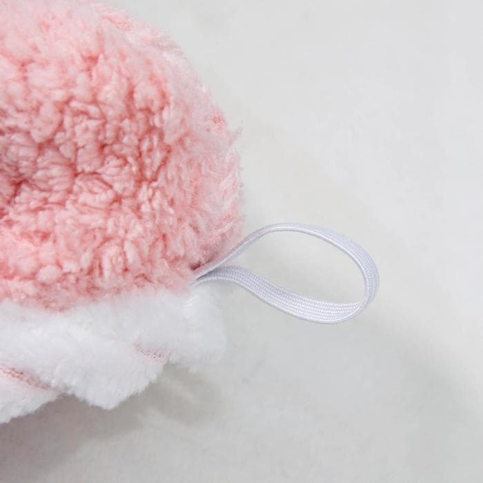 Чалма для сушки волос Доляна, микрофибра, с пуговкой, розовая