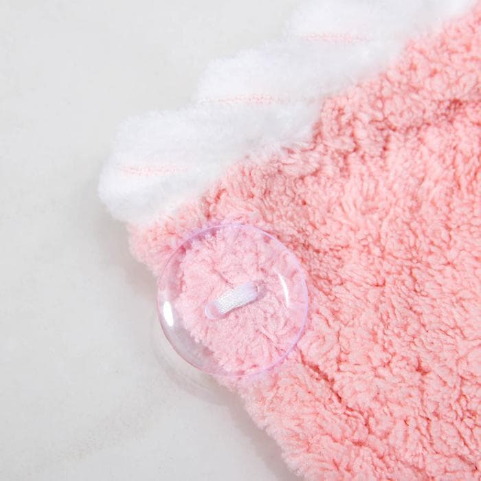 Чалма для сушки волос Доляна, микрофибра, с пуговкой, розовая