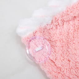 Чалма для сушки волос Доляна, микрофибра, с пуговкой, розовая