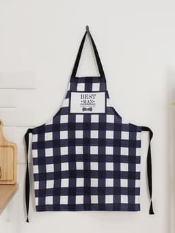 Фартук кухонный мужской «Доляна» Best man, в клетку, 70×60 см, хлопок 100%, рогожка 160 г/м², синий
