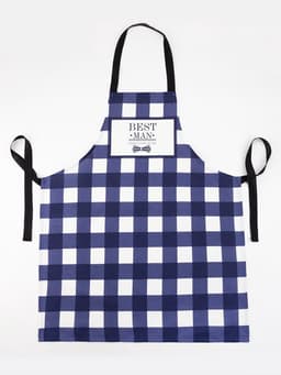 Фартук кухонный мужской «Доляна» Best man, в клетку, 70×60 см, хлопок 100%, рогожка 160 г/м², синий