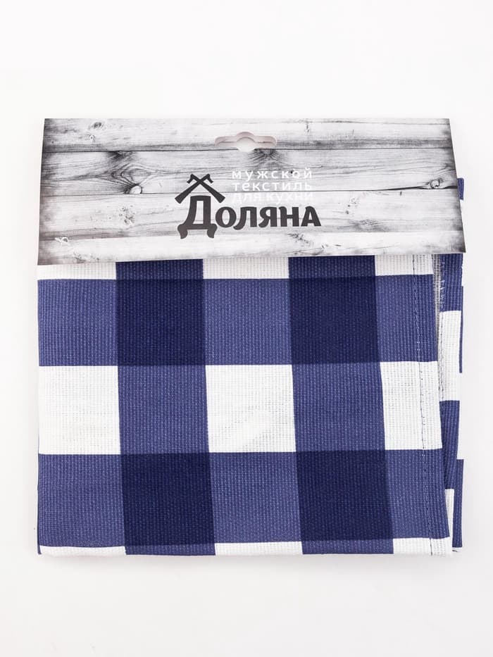 Фартук кухонный мужской «Доляна» Best man, в клетку, 70×60 см, хлопок 100%, рогожка 160 г/м², синий