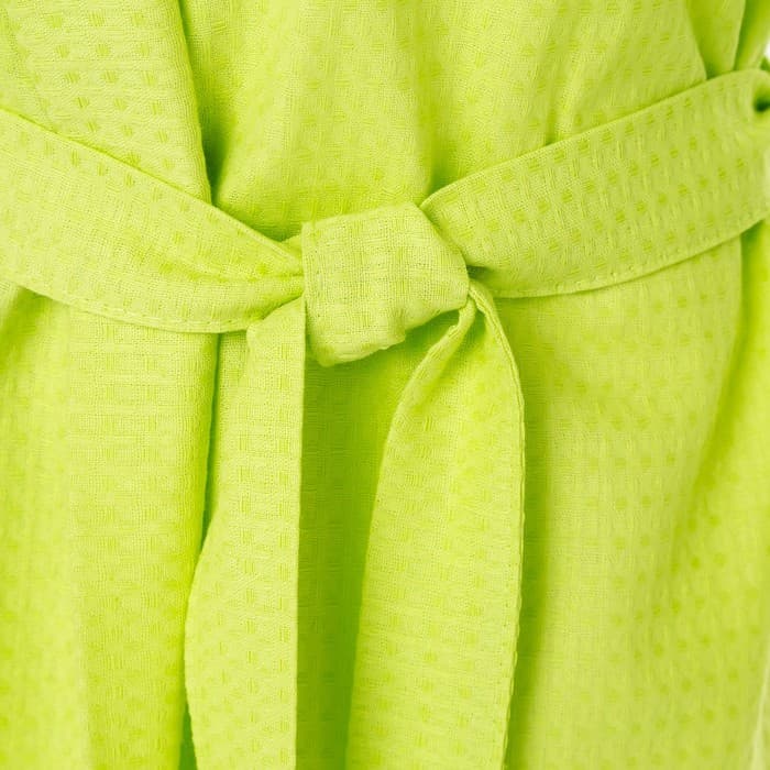 Халат вафельный женский удлинённый Экономь и Я размер 54-56, цвет салатовый, 100% хлопок, 200г/м2