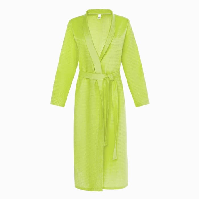 Халат вафельный женский удлинённый Экономь и Я размер 54-56, цвет салатовый, 100% хлопок, 200г/м2