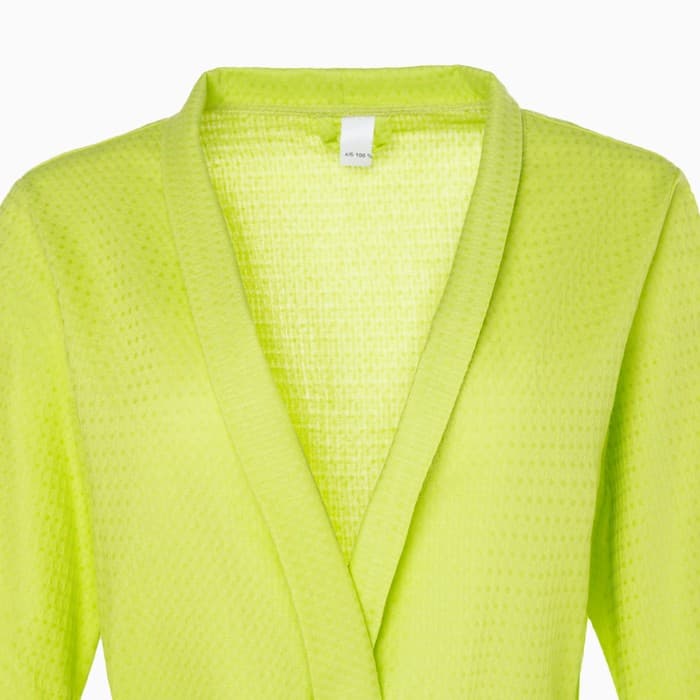 Халат вафельный женский удлинённый Экономь и Я размер 54-56, цвет салатовый, 100% хлопок, 200г/м2