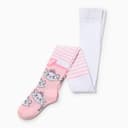 Колготки детские «Мари», Коты аристократы, рост 92-98 см, белые, розовые