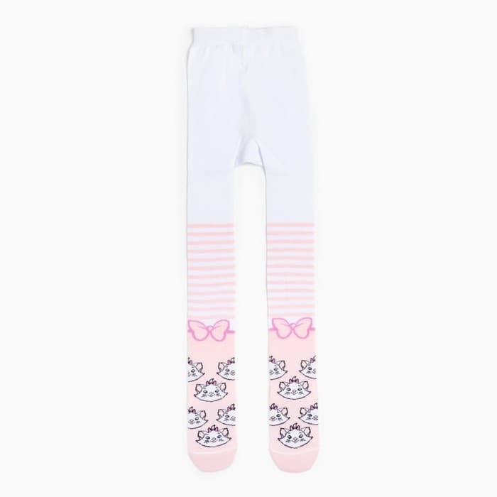 Колготки детские «Мари», Коты аристократы, рост 92-98 см, белые, розовые