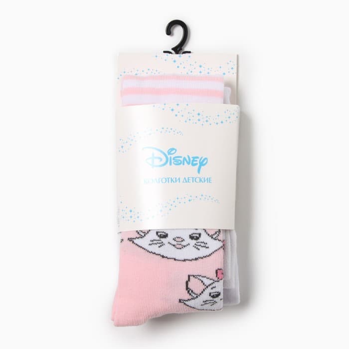 Колготки детские «Мари», Коты аристократы, рост 92-98 см, белые, розовые