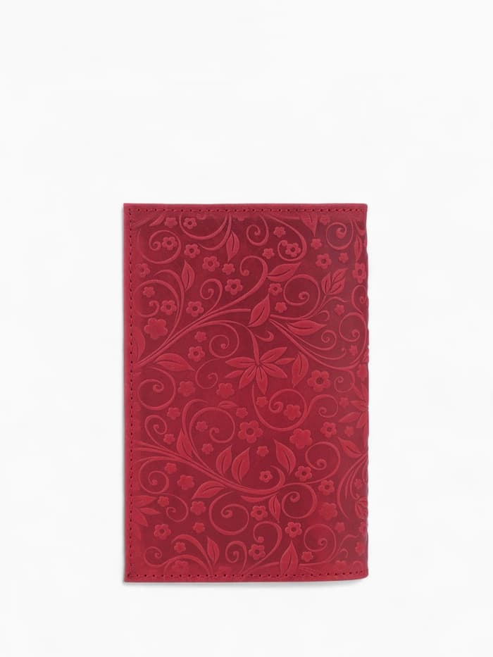Обложка для паспорта «Орнамент», с тиснением, красная