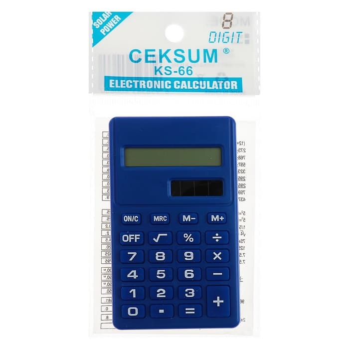 Калькулятор карманный 8-разрядный, работает от солнечной батареи, МИКС