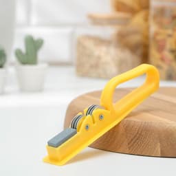 Точилка для ножей Доляна «Острое лезвие», 19×4.5 см, с ручкой и шлифовкой, МИКС