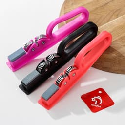 Точилка для ножей Доляна «Острое лезвие», 19×4.5 см, с ручкой и шлифовкой, МИКС