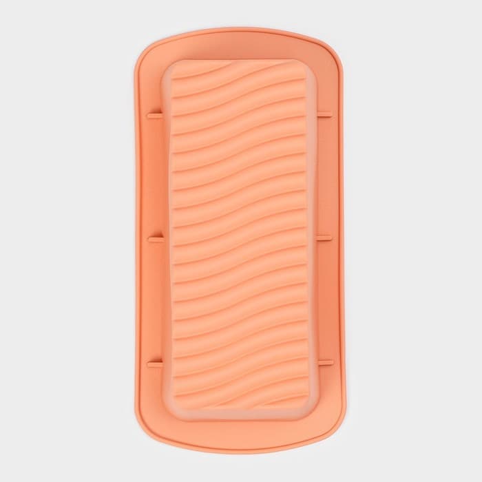 Форма для выпечки Доляна «Хлеб. Полосы», силикон, 27.5×13.5×7 см, внутр.размер 23.5×11 см, персиковая