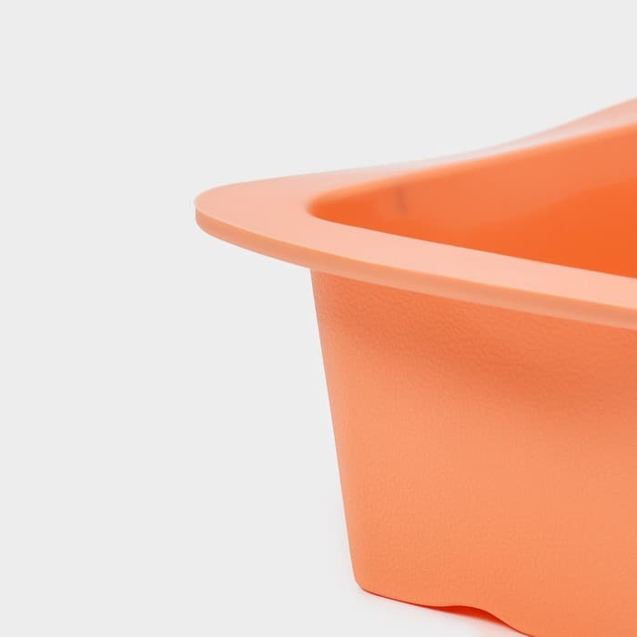 Форма для выпечки Доляна «Хлеб. Полосы», силикон, 27.5×13.5×7 см, внутр.размер 23.5×11 см, персиковая