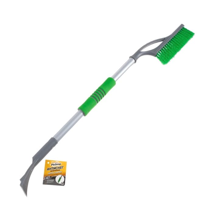 Щетка сметка, со скребком pitstop удлинённая, антиснег, 80 см