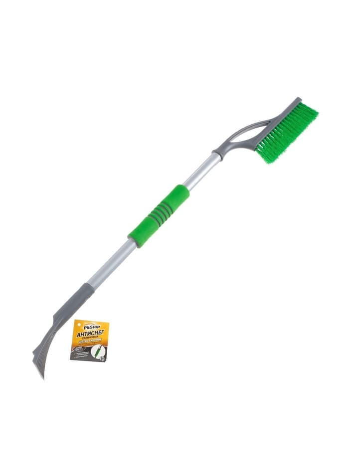 Щетка сметка, со скребком pitstop удлинённая, антиснег, 80 см