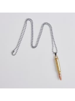 Мужской подарочный набор Bolingdun 2 в 1: наручные часы, кулон-пуля, d=4.6 см