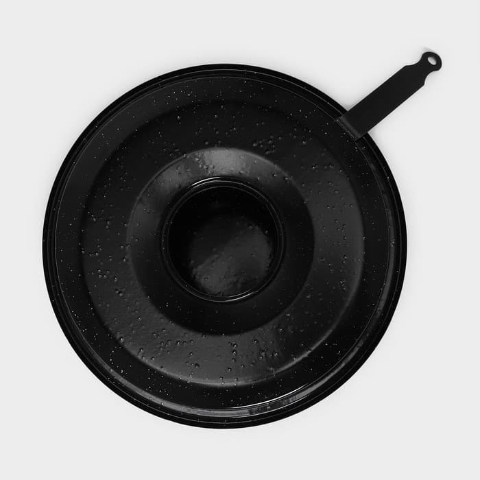 Сковорода - гриль Healthy grill, d=33 см, съёмная ручка, эмалированное покрытие, углеродистая сталь, чёрная