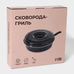 Сковорода - гриль Healthy grill, d=33 см, съёмная ручка, эмалированное покрытие, углеродистая сталь, чёрная