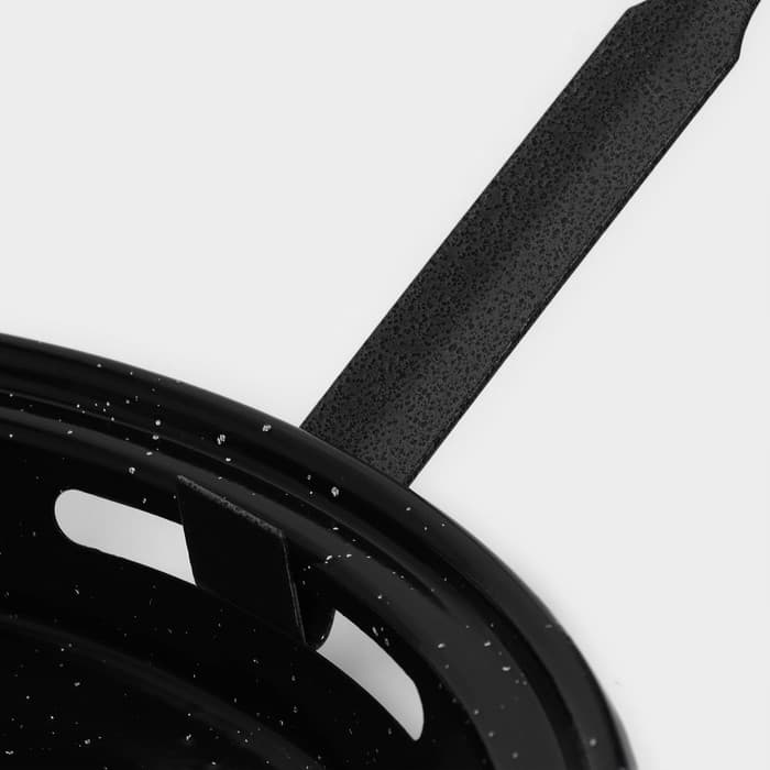 Сковорода - гриль Healthy grill, d=33 см, съёмная ручка, эмалированное покрытие, углеродистая сталь, чёрная