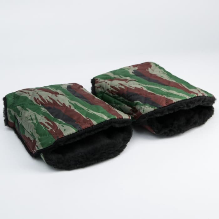 Варежки-муфты на ручку коляски, 2 шт., стеганные, камуфляж