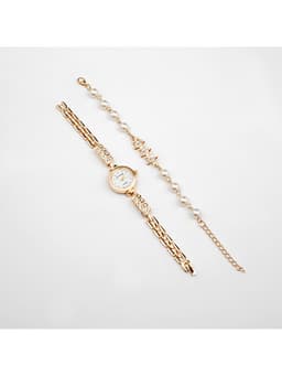 Женский подарочный набор «Эйенн» 2 в 1: наручные кварцевые часы, браслет, d=2.5 см