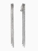 Серьги клипсы для ушей QF «Лёд», тройная сплошная, белые в серебре