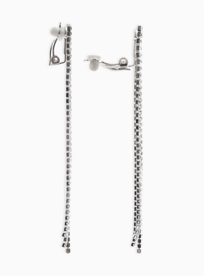 Серьги клипсы для ушей QF «Лёд», тройная сплошная, белые в серебре