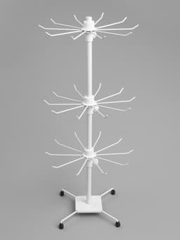 Вертушка, 3 яруса по 10 крючков, 28×28×65 см, белая