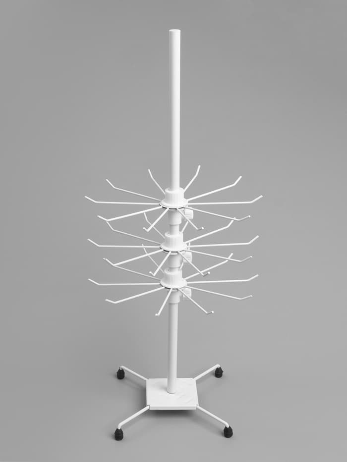 Вертушка, 3 яруса по 10 крючков, 28×28×65 см, белая