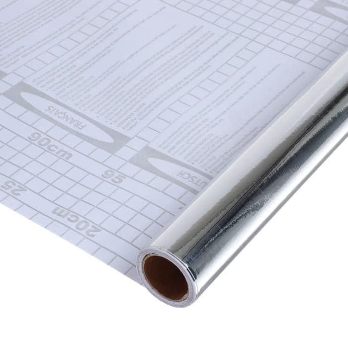 Плёнка самоклеящаяся, серебристая, 0.45×3 м, 30 мкм