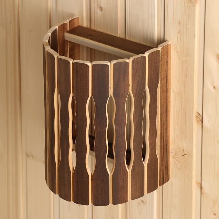 Абажур для бани и сауны «Добрыня», липа, 29.5×23×16 см, настенный, «Добропаровъ»