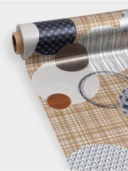 Клеёнка на стол «Конфетти», на тканой основе, рулон 20 метров, ширина 137 см