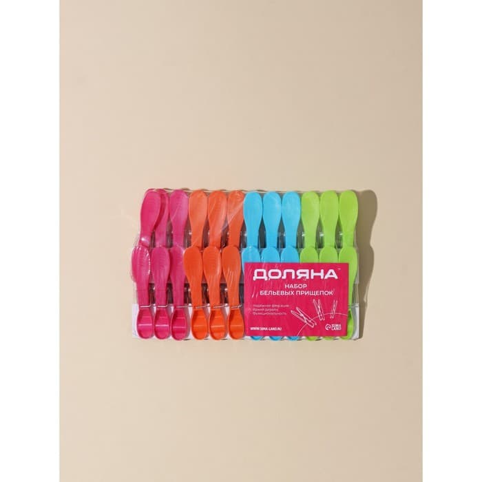 Прищепки для белья Доляна «Ложки», 8.2×1.7×3.5 см, 24 шт.
